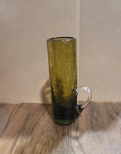Handmade Blown pilgrim crackle  vase pitcher glass - Picture 1 of 8