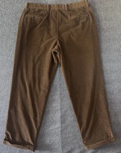 Dockers Corduroy Pants Men Size 38X31 Brown Pleated Cuffed Relax Fit Heavy Thick - Picture 1 of 11
