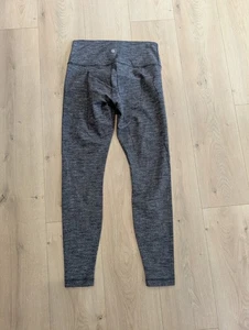 Lululemon Wunder Train hoch geschnittene enge 28"-Leggings Damengröße 10 meliert schwarz - Bild 1 von 11