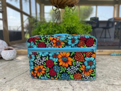 60s Vintage Retro Suitcase Floral Flowers Bantam Travelware - Image 1 of 4
