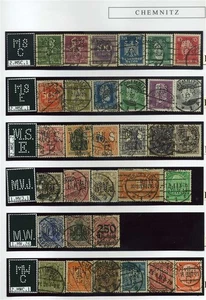 117969) DR Perfin/agujeros de empresa MSC-SJ de Chemnitz, 136 sellos en 27 tipos - Imagen 1 de 1
