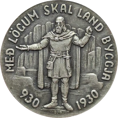 ICELAND 1930 5 KRONUR 1000 Years Althing Nice Silver Millennium Viking Coin X# 2 - Image 1 of 4