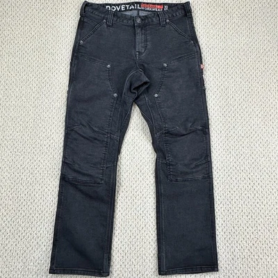 Dovetail Workwear Pants Women 10 Black Britt Utility Double Front Thermal Denim - Image 1 of 4