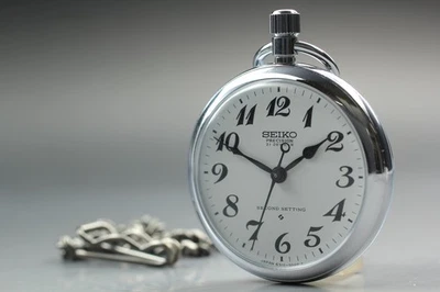 [N MINT] SEIKO PRECISION 6310-0010 Hand Winding 21J Railway Pocket Watch JAPAN - Image 1 of 4