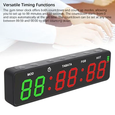 Neu Tragbare Gym Timer Uhr Magnetische Wiederaufladbare Workout Interval Fitnes - Bild 1 von 4