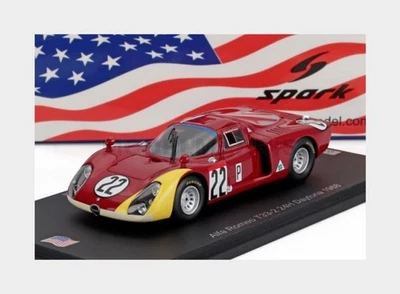 SPARK-MODEL US377 ALFA ROMEO - T33.2 TEAM AUTODELTA SPA N 22 24h DAYTONA 1968 MA - Immagine 1 di 2