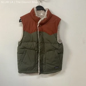 Patagonia Reversible Bivy Down Vest Forest Green Shearling Vest - Size S Neu - Bild 1 von 7