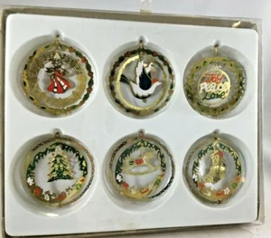 Ottone Solido Ornamenti Natale Dimensionali Collezioni Classiche Scatola di 6 Nuovi - Foto 1 di 3