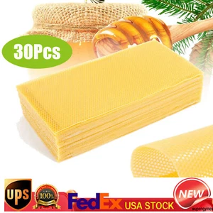 30pcs Honeycomb 7.7*16.3" Wax Frames Beekeeping Foundation Honey Bee Hive Tool - Picture 1 of 13