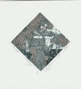 Original etching Exlibris "Caleope" Art Print by CERNETSOVA NATALIJA - Imagen 1 de 1