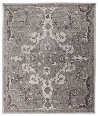 Alfombras Nolan grises hechas a mano estilo oriental 100 % lana Foto 1 de 4