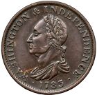 1783 Breen-1192 No Button Washington & Independence Colonial Copper Coin