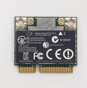 OEM HP P/N 640926-001 Realtek RTL8188CE b/g/n Wireless PCIe Half WN6606LH - Picture 1 of 2