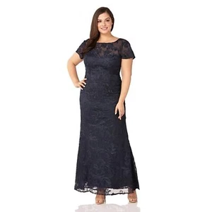 NWT JS Collections Floral Embroidered A-Line Gown - size 18W - Picture 1 of 8