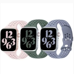 3 Pack - Replacement Silicone Watch Bands - 42/44/45mm - PINK, BLUE & GREEN - Zdjęcie 1 z 5