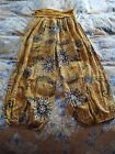 LADIES ALI BABA/HAREM TROUSERS - MUSTARD PRINT- ONE SIZE - MADE IN ITALY