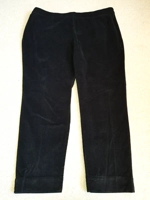 Womens Pants-J.JILL-black cotton stretch "Corduroy" slim leg side zip-20 - Image 1 of 4
