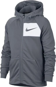 NIKE NEW Boy's Jacket Hoodie Full Zip Gray Size Medium B578 pockets School - Picture 1 of 2