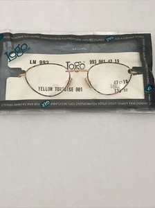 VTG New Logo Paris Yellow Tortoise Oval Gold Eyeglass Frame LM993 47-19-135 - Picture 1 of 10