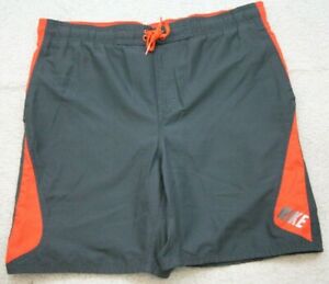 Nike Swimming Shorts Gray Mans Polyester Lined Small 34" Waist 7.5" Inseam II25