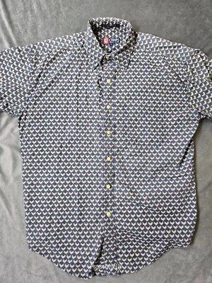 Camisa De Colección Ralph Lauren Chaps Para Hombre Mediana Geométrica Años 90 Loca Y2K Foto 1 de 4