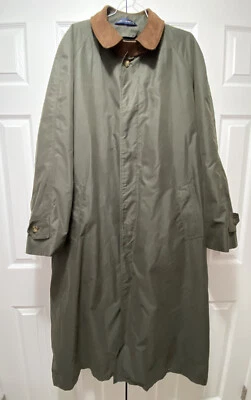Chaps Ralph Lauren Trench Coat Men's 46L  Microfiber Wool Removable Lining - Image 1 of 4