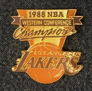 Pin de la NBA Los Angeles Lakers ~ Campeones de la Conferencia Oeste de 1988 ~ por Peter David Inc. - Imagen 1 de 2