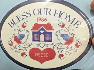 Vintage 1986 Stitchables BLESS OUR HOME Cross Stitch Kit #7611  7" x 5"   - Picture 1 of 4