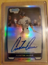2012 Bowman Chrome Autograph Austin Aune #BCA-AAU Refractor Auto RC Rookie NYY