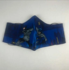 Toddler Face Mask - Batman, Blue / Multi, Double Layer w/ Filter Pocket - Picture 1 of 3