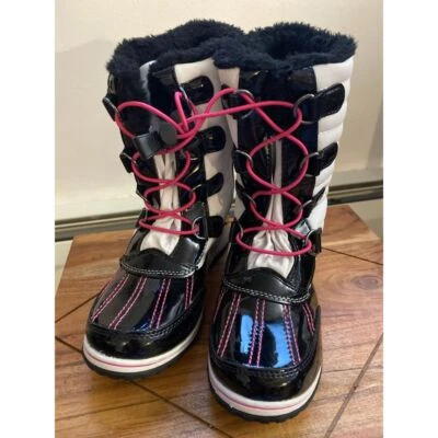 Totes Invierno Botas de Nieve Acolchadas Charol Rosa Cordones Forradas de Piel Impermeables Foto 1 de 4