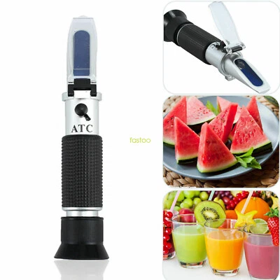 Hand held Brix Refractometer With ATC 0-32% Fruit Juice Sugar Tester Meter Tool - Image 1 of 4