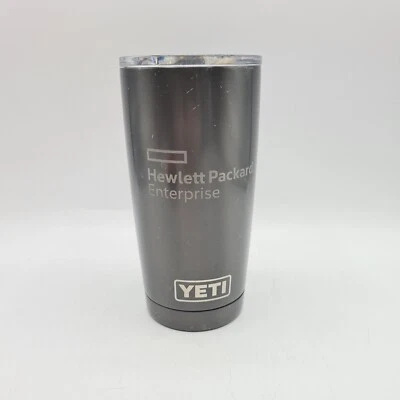 YETI 20oz Grey Rambler  with Lid and Hewlett Packard Intel Logos HP - Image 1 of 4
