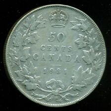 1931 Canada, King George V, Silver Fifty Cent Piece   F102