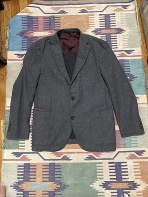 Jaqueta esportiva masculina Luciano Barbera feita à mão na Itália 100% lã 3 botões 58 em excelente estado usado - Imagem 1 de 4