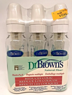 Biberones Dr. Brown's Natural Flow 8 oz 3 paquete múltiple bebé de colección 2003 Foto 1 de 4