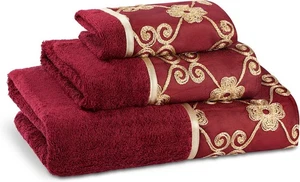 Zahari Home Elegant Rose Classic Luxury Bath 3 Piece Towel Set,  - Picture 1 of 3
