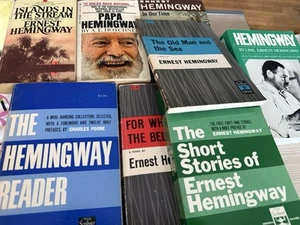 Classic Literature 8 Book Lot Classics Hemingway Old Man Papa Islands Bell Tolls - Picture 1 of 5
