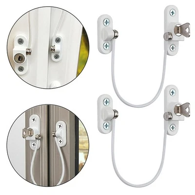 2PCS Window Door Cable Restrictor Ventilator Child Baby Safety Security Lock - Image 1 of 4