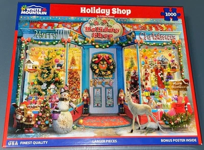 NEW White Mountain Holiday Shop Jigsaw Puzzle 1000 pieces Christmas - Image 1 of 2