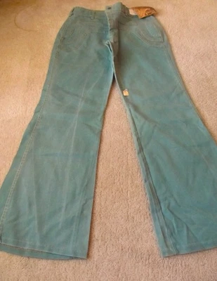 Vintage 70s Flare jeans unisex bell bottoms waist 33 low rise - Image 1 of 4