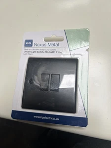 BG double light switch Matt Black CLEARANCE - Picture 1 of 2