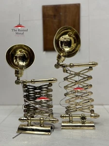 Vintage Brass Adjustable Scissor Wall Lamp – Extendable Swing Arm Light Fixture - Picture 1 of 10