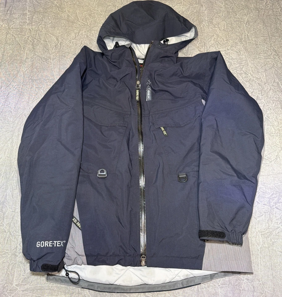 Capucha Gore-Tex Para Hombre Talla Mediana Gore-Tex Impermeable GSX Negro Gris Cremallera Completa Foto 1 de 4