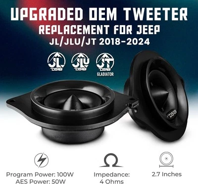 DS18 JL-TW 2.7" OEM Dash Bullet Tweeter Pair Replacement Jeep Wrangler JL/JLU/JT