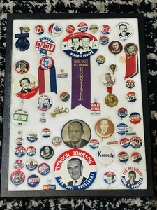 Nice Vintage Lot Presidents Buttons Litho Celluloid JFK, Ike, Nixon, Eisenhower - Picture 1 of 12
