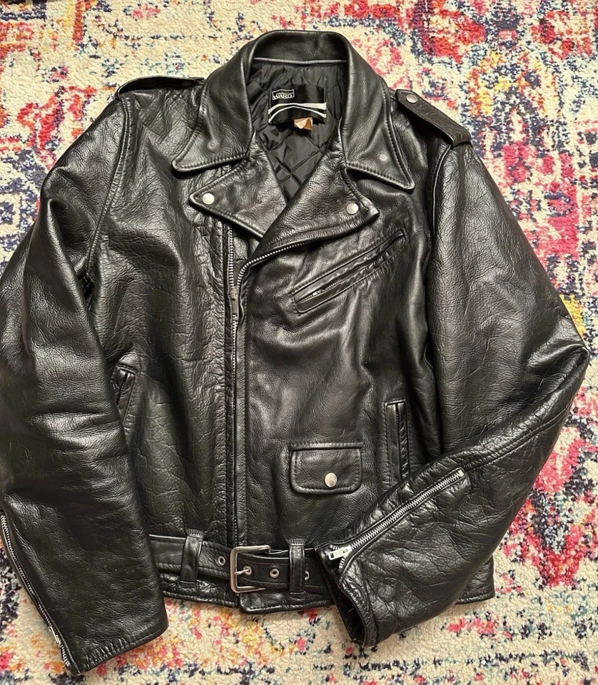 Chaqueta de moto vintage años 70 Montgomery Ward talla M negra  Foto 1 de 4