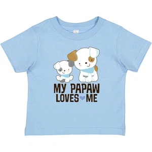 Inktastic My Papaw Loves Me Grandson Puppy Baby T-Shirt Grandchild Childs From - Picture 1 of 5