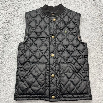 Polo Ralph Lauren Chaleco Acolchado Diamante Niños 7 Marrón Chocolate Camuflaje Interior Foto 1 de 4