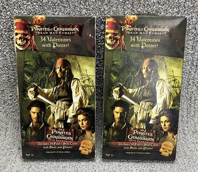 Pirates of the Caribbean Valentines Day Cards W/ Poster Dead Mans Chest 2 Packs - Image 1 of 4